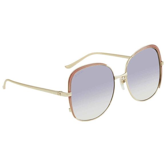 NEW Gucci Grey and Pink Oversized Round Women's Sunglasses - Picture 1 of 4